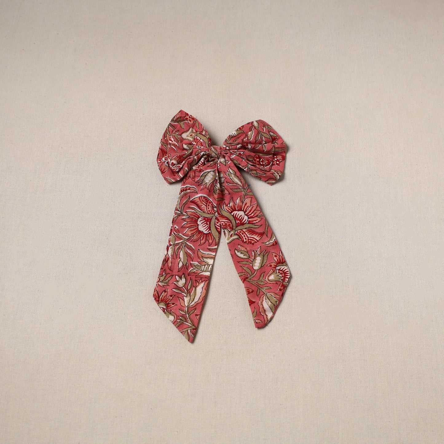 Red - handmade women’s bow hair clip 125 - handcrafted