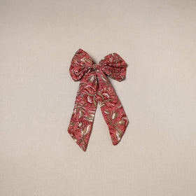 Red - handmade women’s bow hair clip 125 - handcrafted