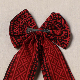 Red - handmade women’s bow hair clip 75 - handcrafted