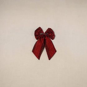 Red - handmade women’s bow hair clip 75 - handcrafted