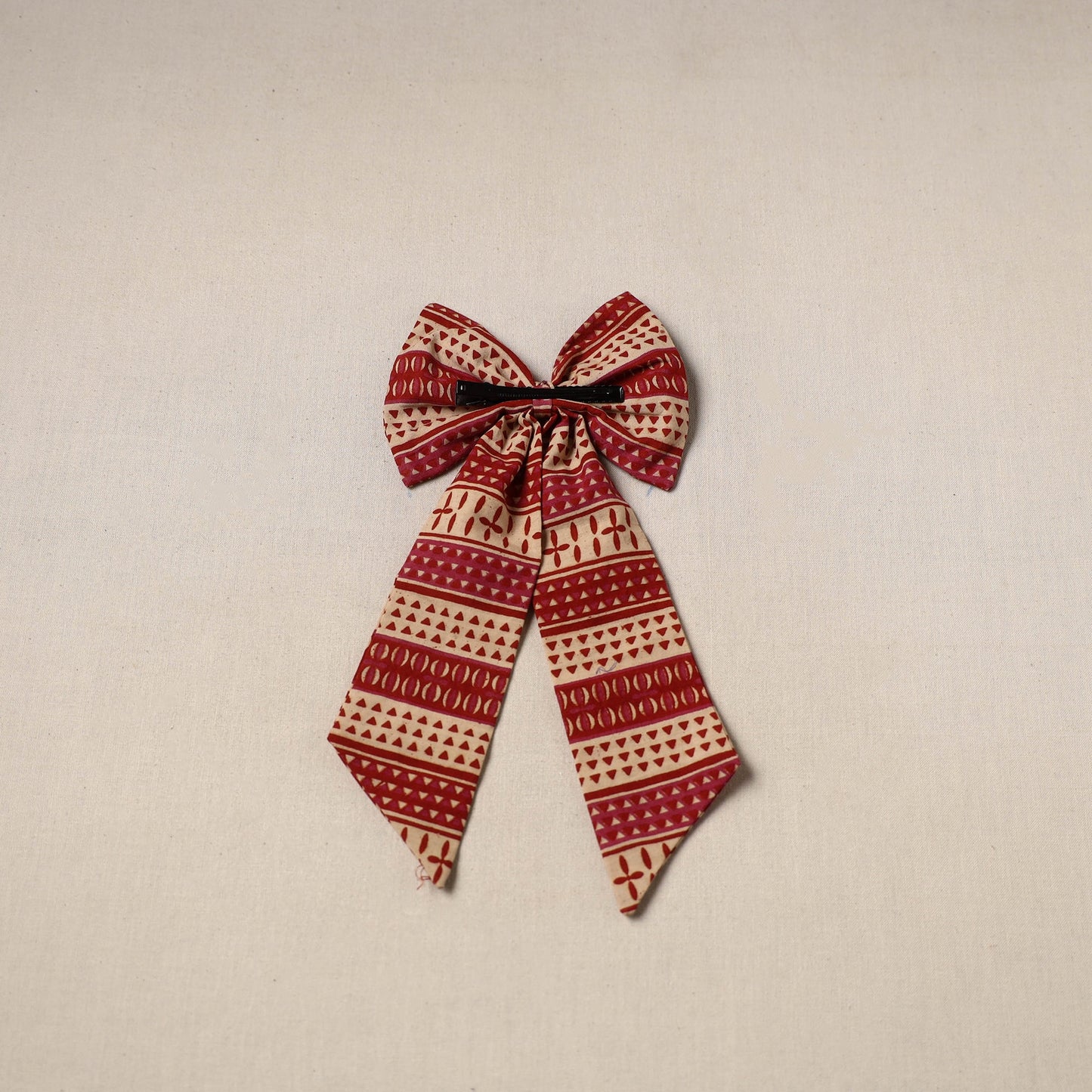 Red - handmade women’s bow hair clip 85 - handcrafted