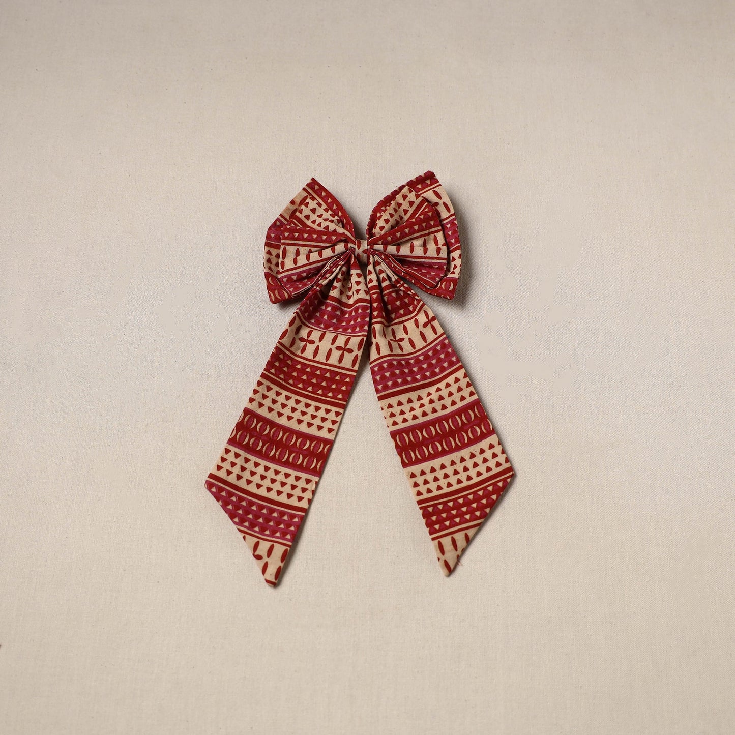Red - handmade women’s bow hair clip 85 - handcrafted