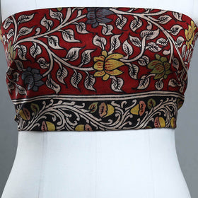 Buy Red Handpainted Chanderi Silk Kalamkari Blouse Piece