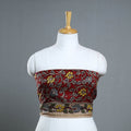 Buy Red Handpainted Chanderi Silk Kalamkari Blouse Piece
