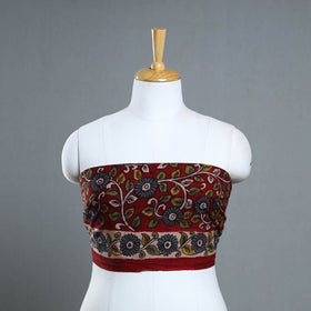 Buy Red Handpainted Cotton Kalamkari Blouse Piece