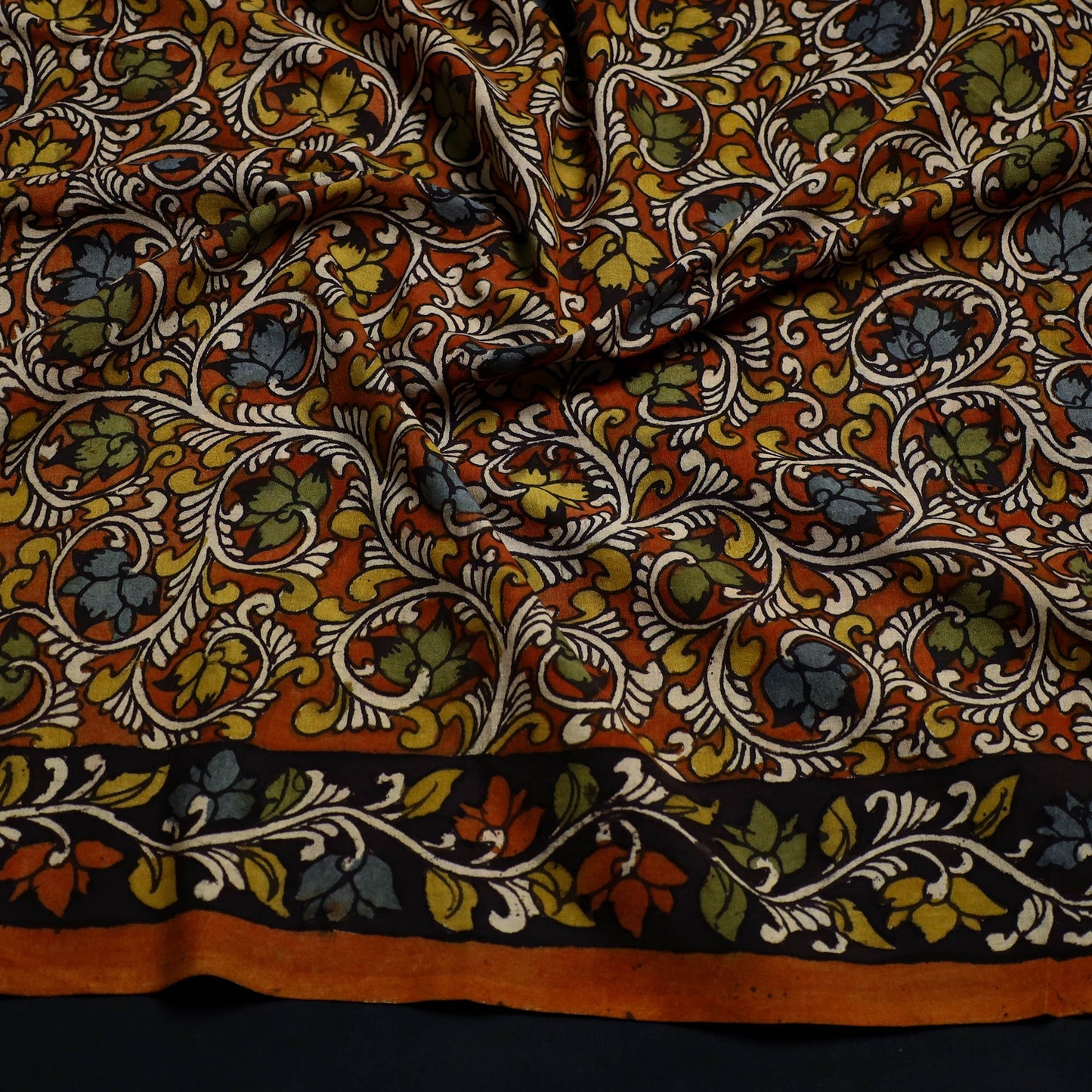 Buy Red Handpainted Cotton Kalamkari Blouse Piece