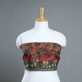 Red - handpainted cotton kalamkari blouse piece 09