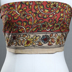 Buy Red Handpainted Cotton Kalamkari Blouse Piece