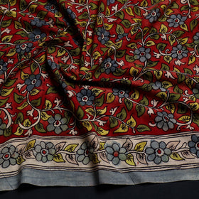 Buy Red Handpainted Cotton Kalamkari Blouse Piece