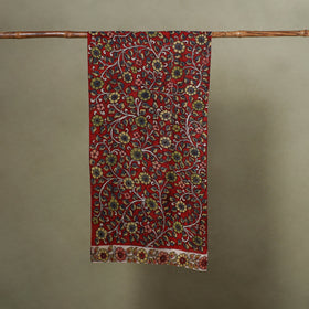 Red Handpainted Cotton Kalamkari Stole