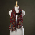 Red - handpainted cotton kalamkari stole 14 - handcrafted