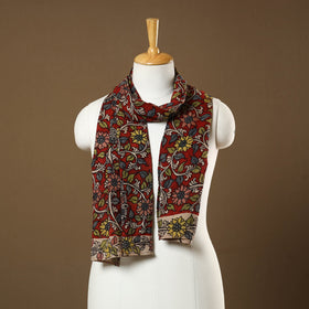  Red Handpainted Cotton Kalamkari Stole Online