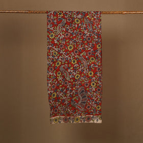  Red Handpainted Cotton Kalamkari Stole Online