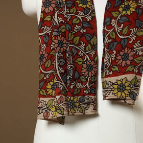  Red Handpainted Cotton Kalamkari Stole Online