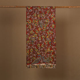  Red Handpainted Cotton Kalamkari Stole Online