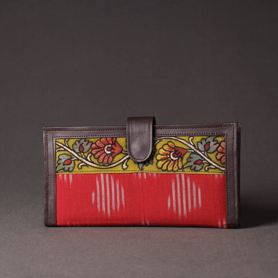 Red Handpainted Kalamkari Natural Dyed Cotton Clutch
