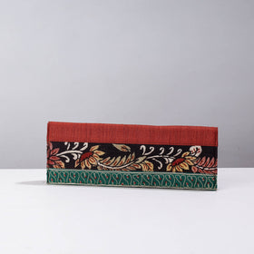 Red Handpainted Kalamkari Natural Dyed Ghicha Silk Clutch