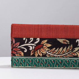 Red Handpainted Kalamkari Natural Dyed Ghicha Silk Clutch