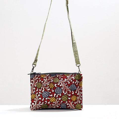  Handpainted Kalamkari Natural Dyed Ghicha Silk Sling Bag 
