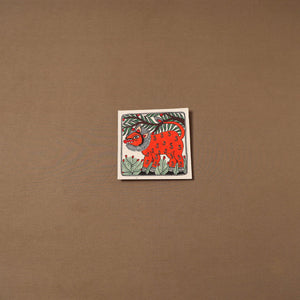 Handpainted madhubani painting by hira devi (7 x 7 in) 168