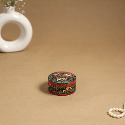 Red - handpainted paper mache multipurpose box 09