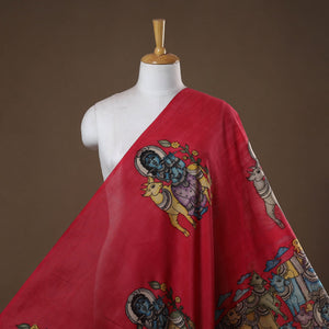 Handpainted srikalahasti silk cotton pen kalamkari fabric