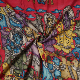 Handpainted srikalahasti silk cotton pen kalamkari fabric