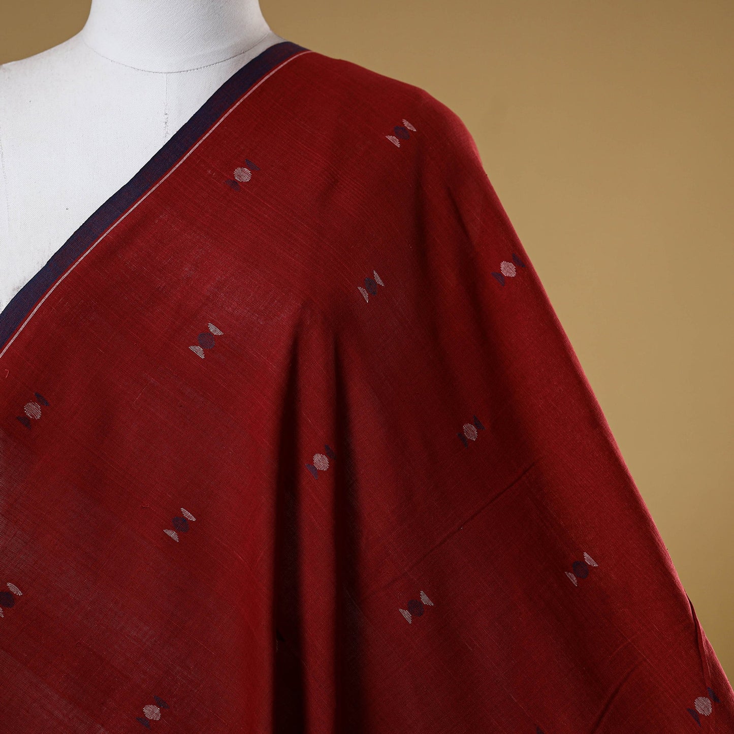 Red - handspun handloom natural dyed cotton buti srikakulam