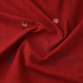 Red Handspun Handloom Natural Dyed Cotton Jamdani Fabric