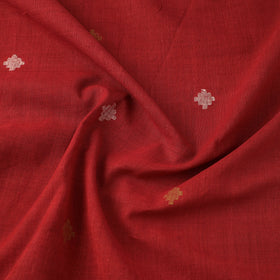 Red Handspun Handloom Natural Dyed Cotton Jamdani Fabric