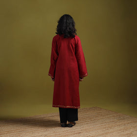 Handwoven aari hand embroidered kashmiri merino wool pheran