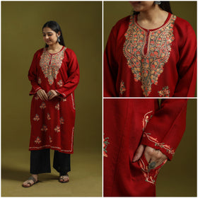 Handwoven aari hand embroidered kashmiri pure wool pheran