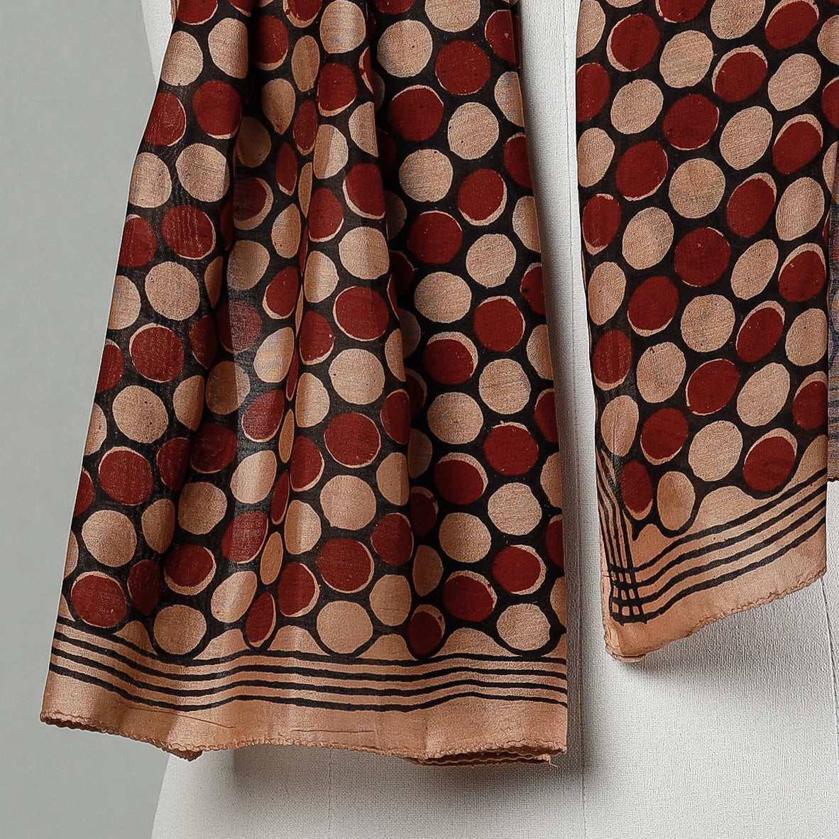 Buy Handwoven Block Art Print Chanderi Silk Bindaas Stole