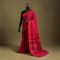 Red - handwoven cotton begumpuri saree 06 - handcrafted
