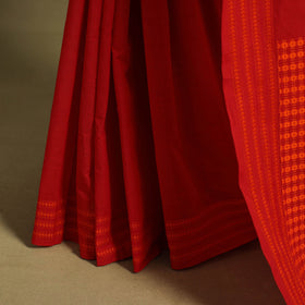 Red - handwoven cotton begumpuri saree 15 - handcrafted