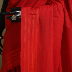 Red - handwoven cotton begumpuri saree 15 - handcrafted