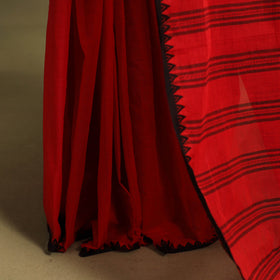 Red - handwoven cotton begumpuri saree 23 - handcrafted