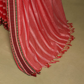 Red - handwoven cotton begumpuri saree 27 - handcrafted