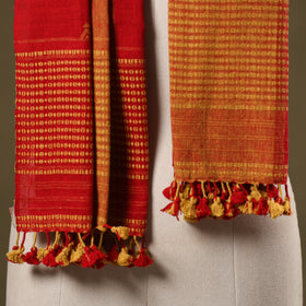 Red - handwoven kala cotton kutch bhujodi stole 14