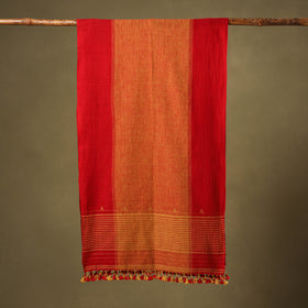 Red - handwoven kala cotton kutch bhujodi stole 14