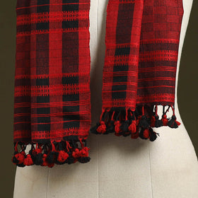 Red - handwoven merino wool kutch bhujodi stole 20
