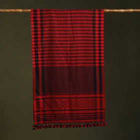 Red - handwoven merino wool kutch bhujodi stole 20