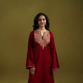 Handwoven sozni hand embroidered kashmiri merino wool
