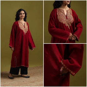 Handwoven sozni hand embroidered kashmiri merino wool