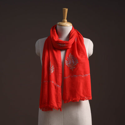 Handwoven sozni hand embroidered merino wool kashmiri stole