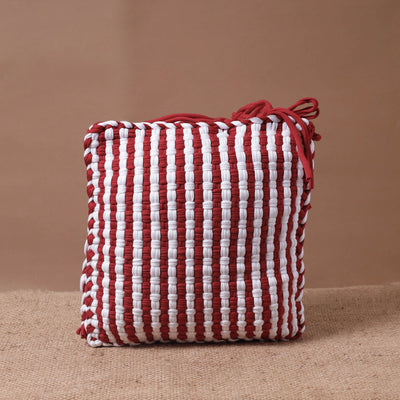  Handwoven Upcycled Cotton Cushion Cover Online at iTokri.com