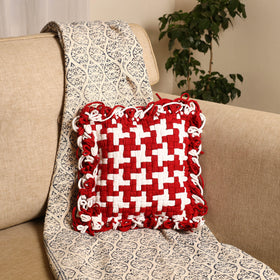  Handwoven Upcycled Cotton Cushion Cover 