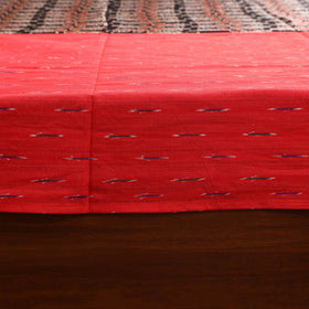 Red - ikat with modal silk patch cotton bedsheet set 34