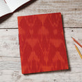 Red - Ikat Fabric Cover Handmade Paper Notebook (9 x 7 in)