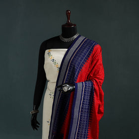 Ikat handloom cotton sambalpuri dupatta 08 - handcrafted
